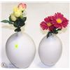 Image 1 : PAIR OF OFF WHITE SHOWHOME VASE WITH ARTIFICIAL