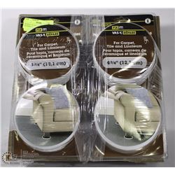 BUNDLE OF 4 PCKS OF FURNITURE SLIDERS, 32 TOTAL