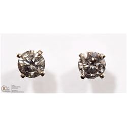 12) 14K WHITE GOLD DIAMOND SOLITAIRE STUD EARRINGS
