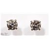 Image 1 : 12) 14K WHITE GOLD DIAMOND SOLITAIRE STUD EARRINGS