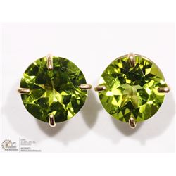 15) 14K YELLOW GOLD PERIDOT STUD EARRINGS