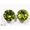 Image 1 : 15) 14K YELLOW GOLD PERIDOT STUD EARRINGS