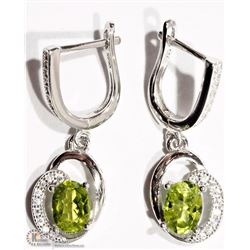 19) STERLING SILVER PERIDOT DROP EARRINGS