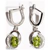 Image 1 : 19) STERLING SILVER PERIDOT DROP EARRINGS