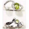 Image 2 : 20) TWO STERLING SILVER PERIDOT RINGS