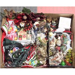 LARGE BOX W/TREE ORNAMENTS, METAL