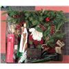 Image 1 : LARGE BOX OF CHRISTMAS ITEMS INCL. PINE