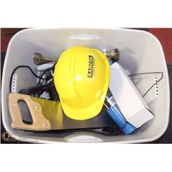 TOTE WITH TOOLS INCL BATTERY CHARGER