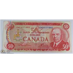 1975 CANADIAN RCMP $50.00 BANKNOTE.