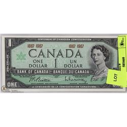 UNCIRCULATED CENTENNIAL CANADIAN $1.00 BILL.