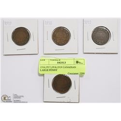 1916,1917,1918,1919 CANADIAN LARGE PENNY