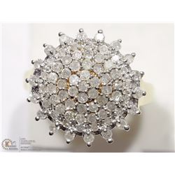 25) ST. SILVER GOLD PLATED 69 DIAMOND CLUSTER RING