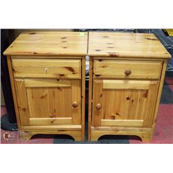 PAIR OF PINE WOOD NIGHT STANDS-HANDLE NEEDS REPAIR
