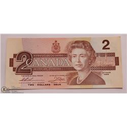 1986 ROBIN $2.00 BILL UNCIRCULATED W/CONS. SER# X9