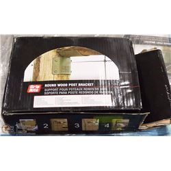 PALLET W/60 CASES OF ROUND WOOD POST BRACKETS