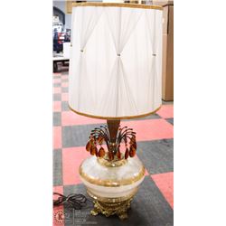 VINTAGE TABLE LAMP WITH AMBER CRYSTALS