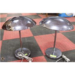 PAIR OF CHROME TABLE LAMPS