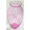 Image 1 : LARGE TRANSPARENT PINK GLASS VASE