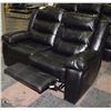 Image 2 : BLACK LEATHERETTE RELCINING 83" SOFA
