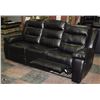 Image 3 : BLACK LEATHERETTE RELCINING 83" SOFA