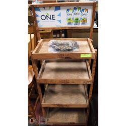 DISPLAY WOOD RACK 54"X20".
