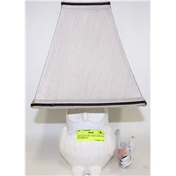 NEW GLASS OWL TABLE LAMP WITH SHADE&BULB