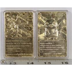 TWO 23KT POKEMON COLLECTOR CARDS - PIKACHU &