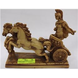 ROMAN LEGIONAIRE & CHARIOT STATUE 10"X8"
