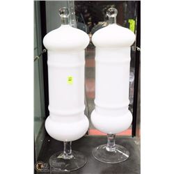 PAIR OF SHOWHOME LIDDED VASES 22" TALL