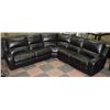Image 1 : BLACK LEATHERETTE ELECTRIC RECLINING SECTIONAL