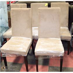 LOT OF 5 FABRIC COVERED CHAIRS.