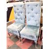 Image 1 : PAIR OF VELVET HIGH BACK CHAIRS.