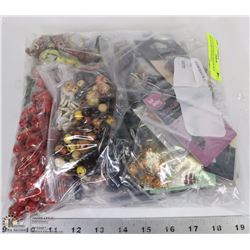 LOT OF ASSORTED BEADS INCL SWAROVSKI CRYSTALS,