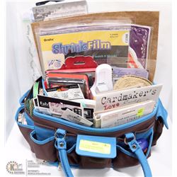 LOT OF NEW SCRAPBOOKING SUPPLIES IN TABLETOP CRAFT