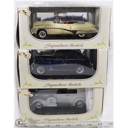 LOT OF NEW SIGNATURE MODEL CARS INCL 1941 PLYMOUTH