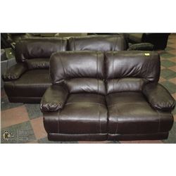 NEW ANDERSON WINE LEATHERETTE RECLINING 84"SOFA