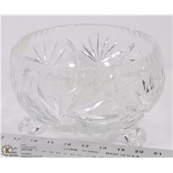 PINWHEEL FOOTED CRYSTAL BOWL.