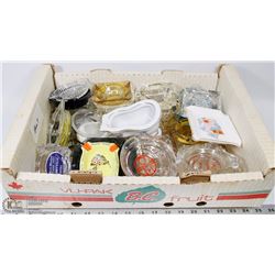 7) LOT OF ASSORTED ASHTRAYS.
