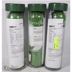 3 FULL PORTA GAS CYCLINDER,TO TEST GAS MONITORS