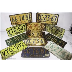 12 ASSORTED VINTAGE LICENSE PLATES