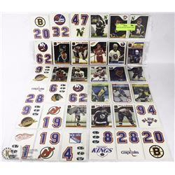 SHEET OF VINTAGE  HOCKEY CARDS