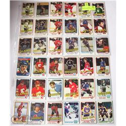 SHEET OF VINTAGE  HOCKEY CARDS