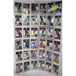 SHEET OF VINTAGE  HOCKEY CARDS