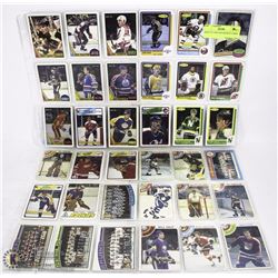 SHEET OF VINTAGE HOCKEY CARDS
