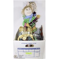 CHRISTMAS ELVES, CHRISTMAS ANGLE ORNAMENT AND 17