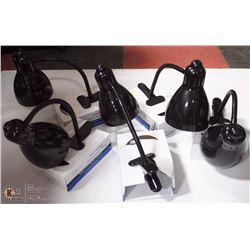 GROUP OF 5 CLIP LAMPS