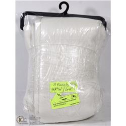 NEW MAINSTAYS ROD CURTAINS ,WHITE, 3 PANELS,