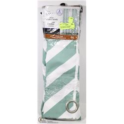 NEW MAINSTAYS GROMMET CURTAINS,TEAL & WHITE