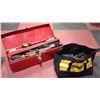 Image 1 : RED TOOL BOX & DEWALT TOOL BAG FULL OF HAND TOOLS