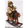 Image 1 : UNIQUE WOOD ROCKING LION & RIDER.